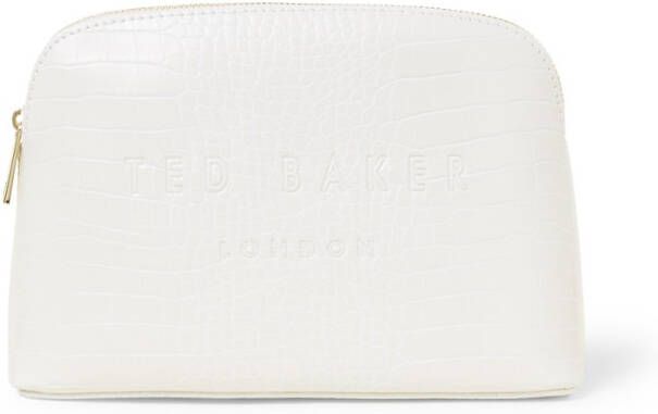 Ted Baker Crocala make up tas met crocostructuuur en logo online kopen